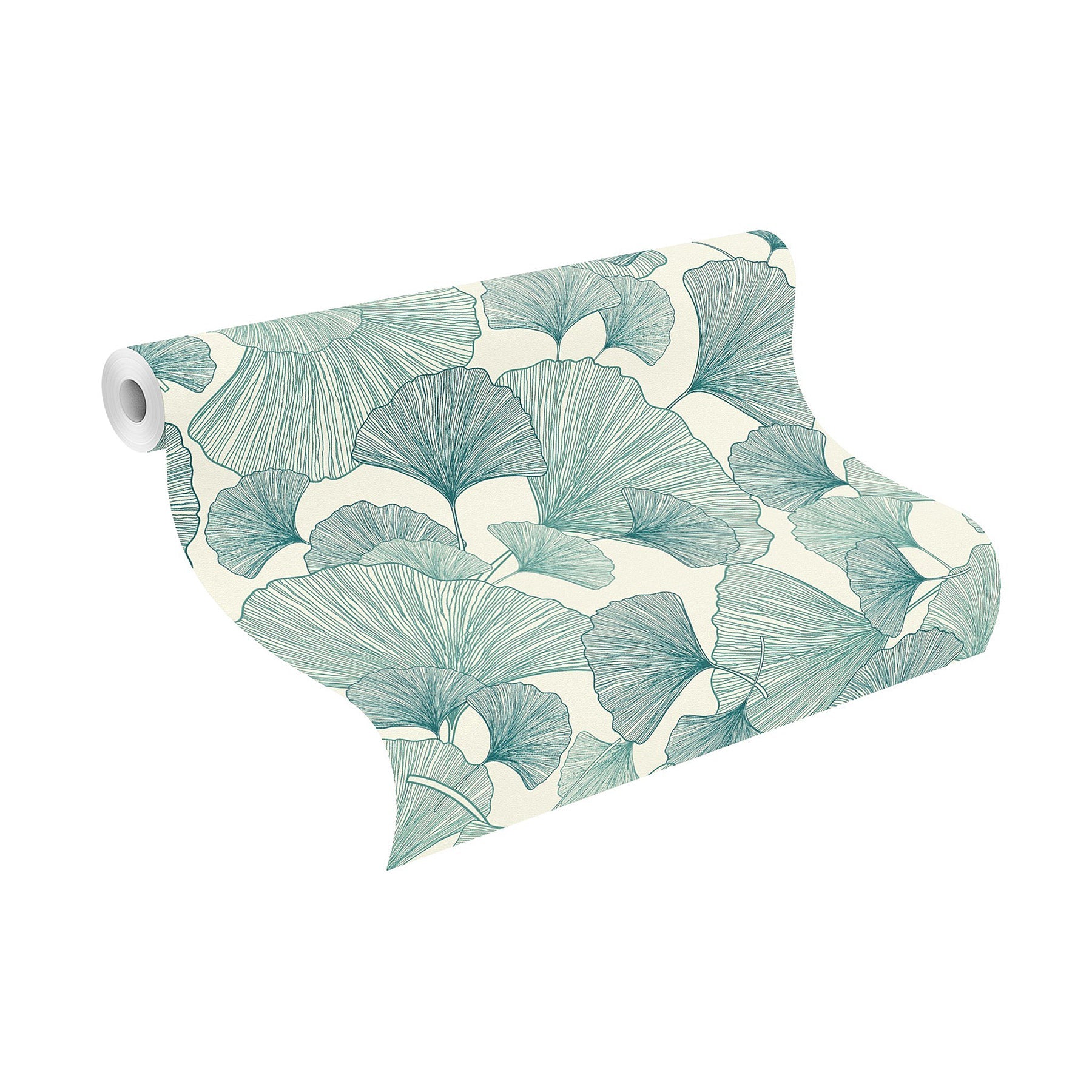 Rasch Waft Teal Ginkgo Wallpaper, 20.9-in by 33-ft