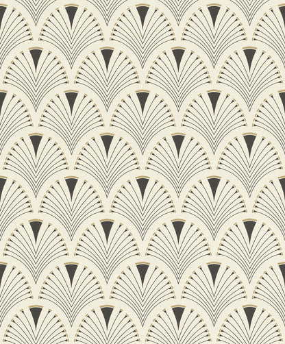 Rasch Ruhlmann Cream Fan Wallpaper, 20.5-in by 33-ft