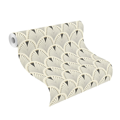 Rasch Ruhlmann Cream Fan Wallpaper, 20.5-in by 33-ft