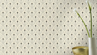 Rasch Ruhlmann Cream Fan Wallpaper, 20.5-in by 33-ft