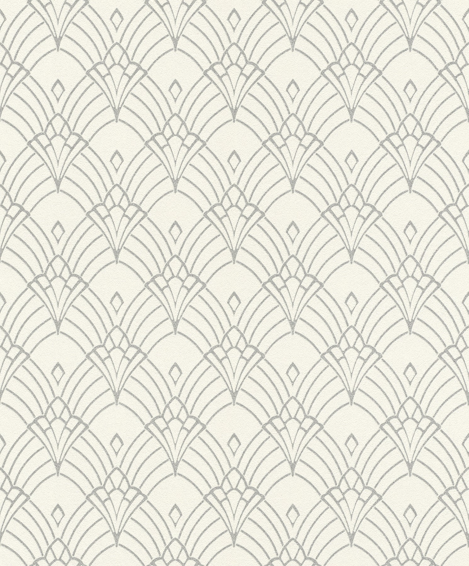 Rasch Rooney White Fan Wallpaper, 20.5-in by 33-ft