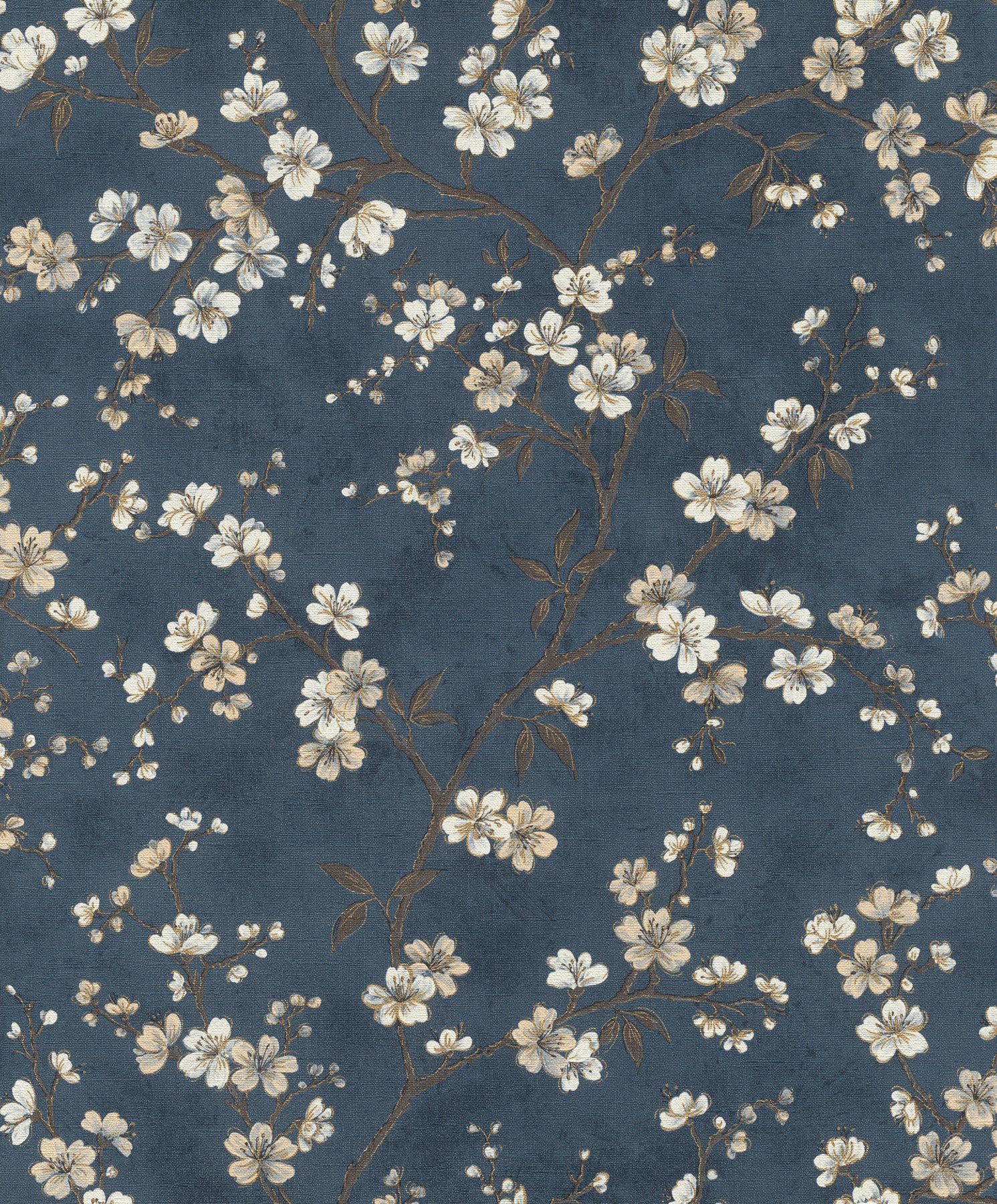 Rasch Tsubomi Blue Cherry Blossom Wallpaper, 20.9-in by 33-ft