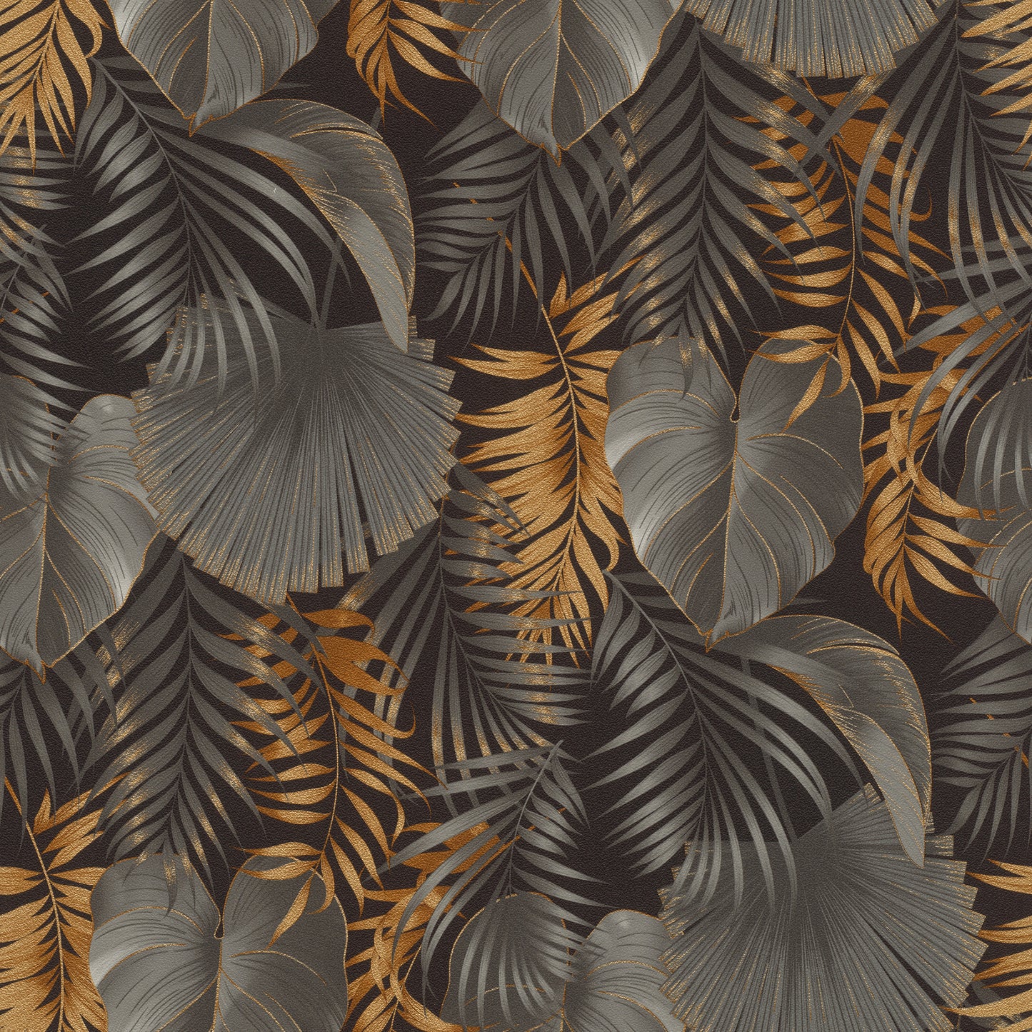 Rasch Valdivi Black Palm Fronds Wallpaper, 20.9-in by 33-ft