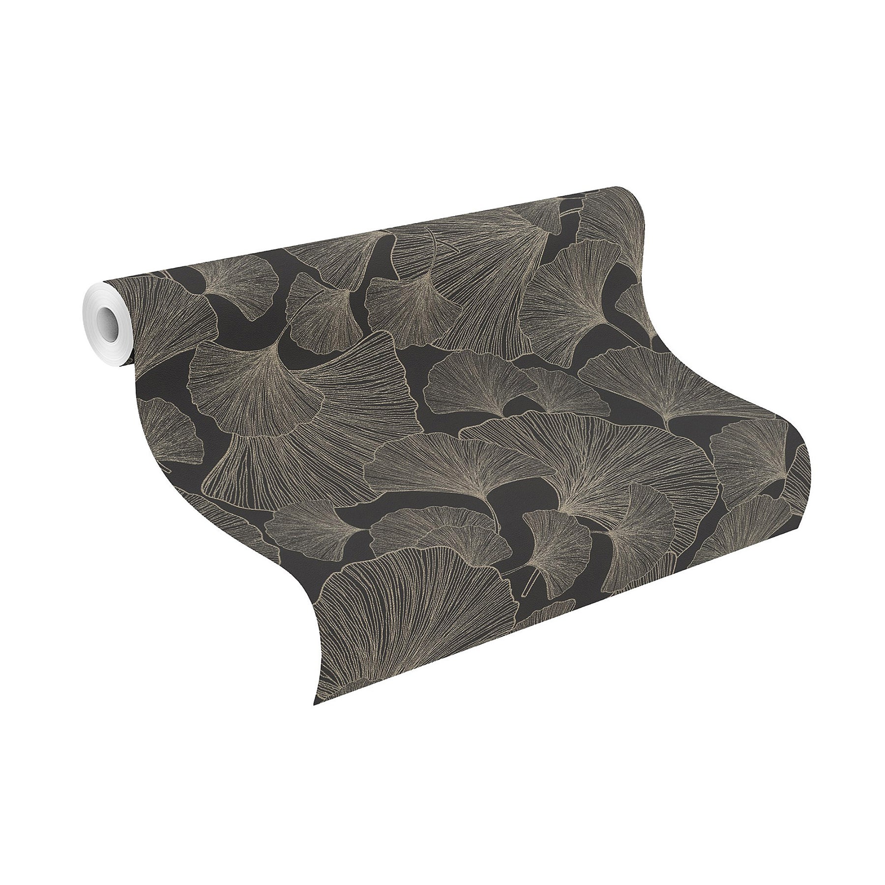 Rasch Waft Black Ginkgo Wallpaper, 20.9-in by 33-ft