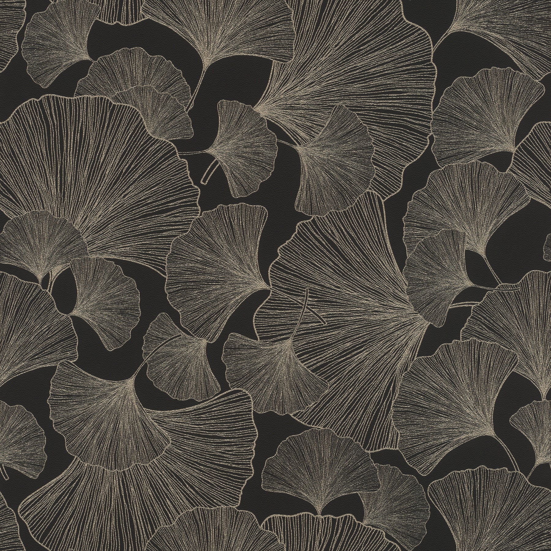 Rasch Waft Black Ginkgo Wallpaper, 20.9-in by 33-ft