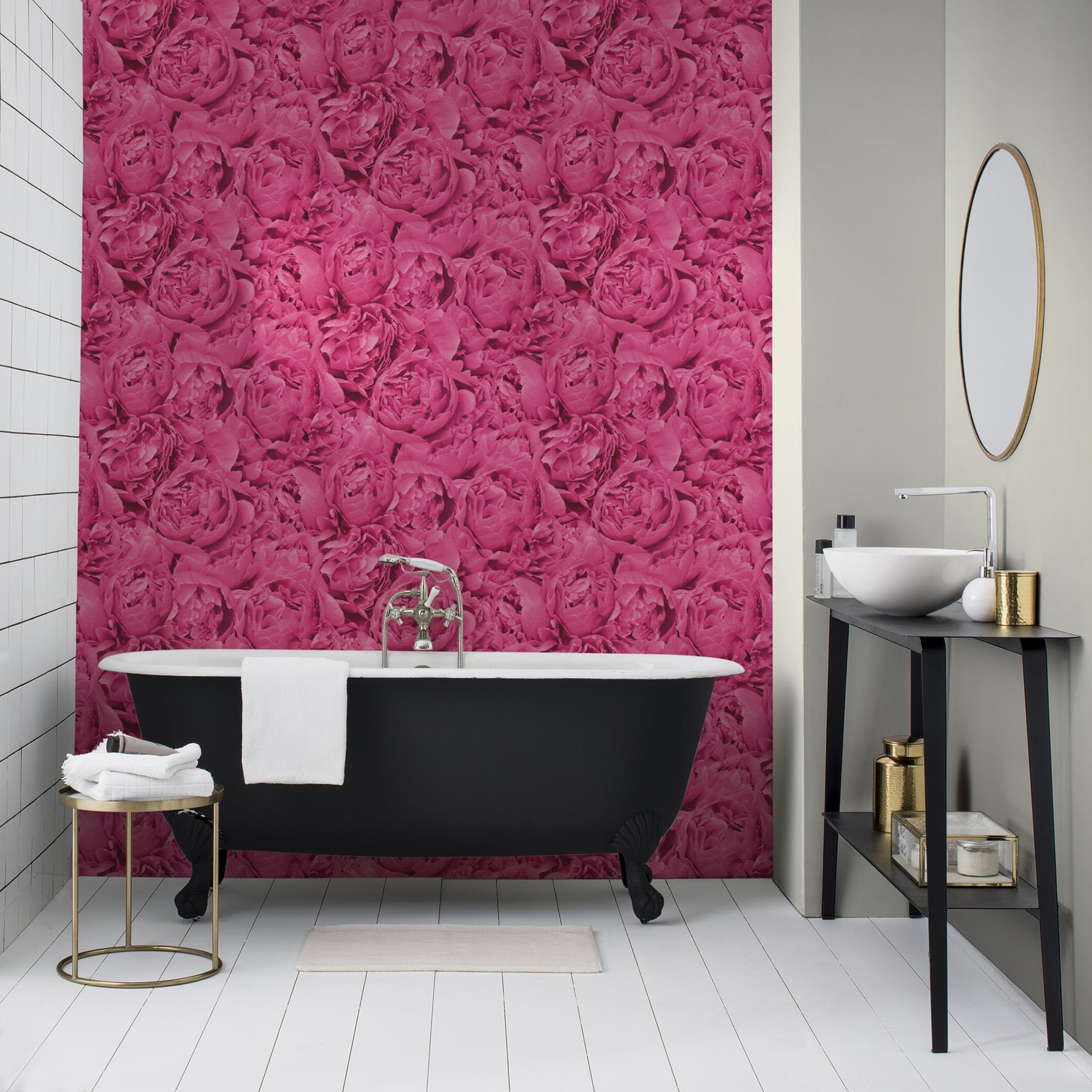 Rasch Rosenfield Pink Floral Wallpaper, 20.5-in by 33-ft