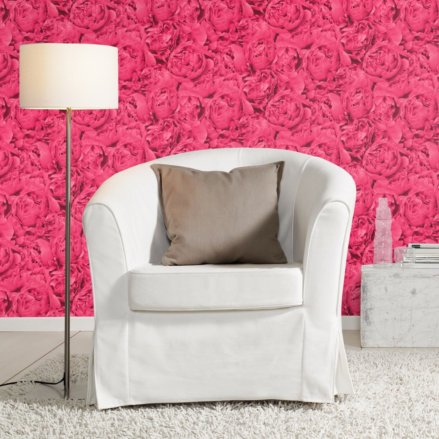 Rasch Rosenfield Pink Floral Wallpaper, 20.5-in by 33-ft