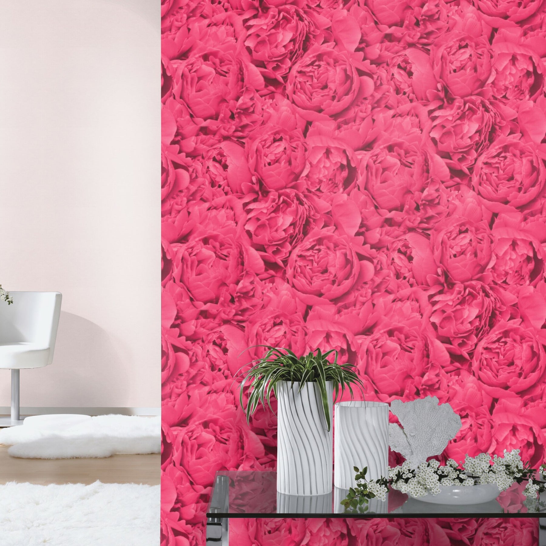 Rasch Rosenfield Pink Floral Wallpaper, 20.5-in by 33-ft