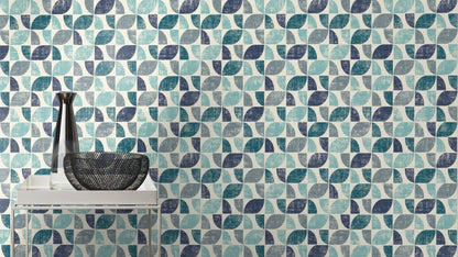 Rasch Dorwin Blue Geometric Wallpaper, 20.5-in by 33-ft