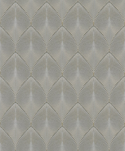 Rasch Tirsuli Grey Ogee Wallpaper, 20.5-in by 33-ft