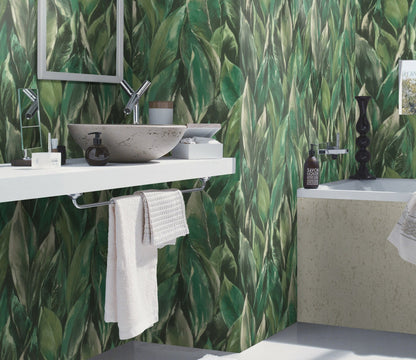 Rasch Maclayi Green Banana Leaf Wallpaper, 20.9-in by 33-ft