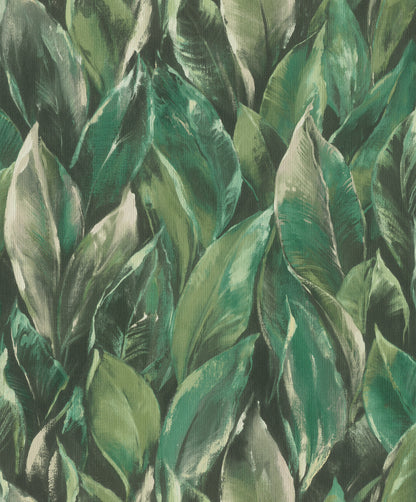 Rasch Maclayi Green Banana Leaf Wallpaper, 20.9-in by 33-ft