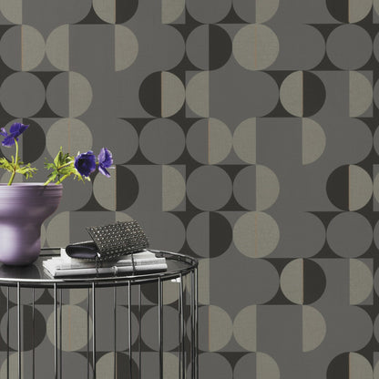 Rasch Cakara Grey Geometric Wallpaper, 20.5-in by 33-ft