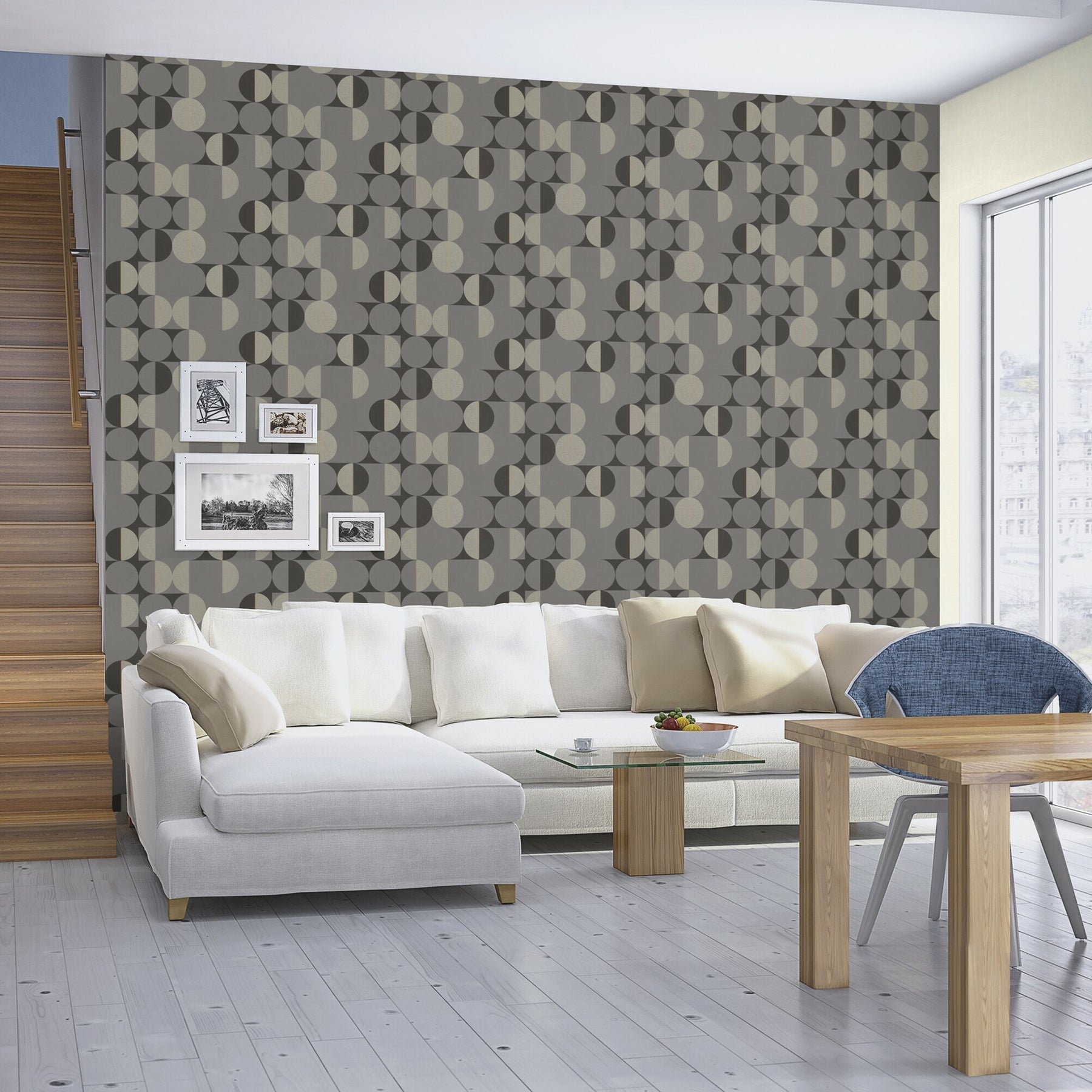 Rasch Cakara Grey Geometric Wallpaper, 20.5-in by 33-ft