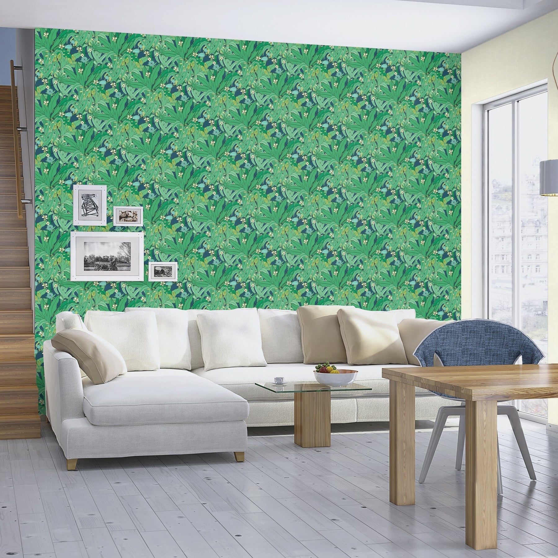 Rasch Manipur Green Jungle Canopy Wallpaper, 20.5-in by 33-ft