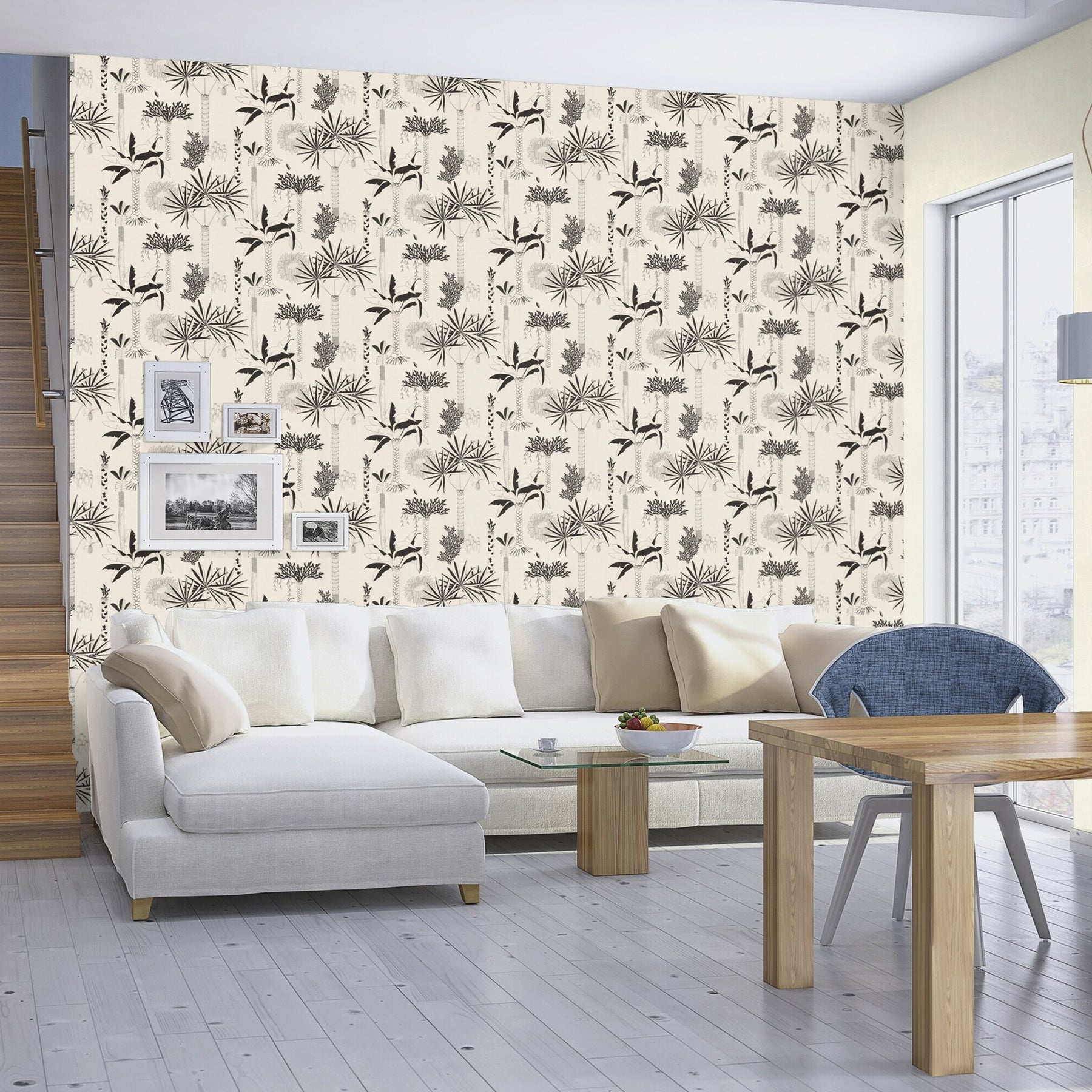 Rasch Sanjay Grey Tropical Grove Wallpaper, 20.5-in by 33-ft