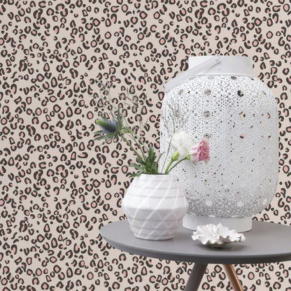 Rasch Damisa Blush Leopard Print Wallpaper, 20.5-in by 33-ft