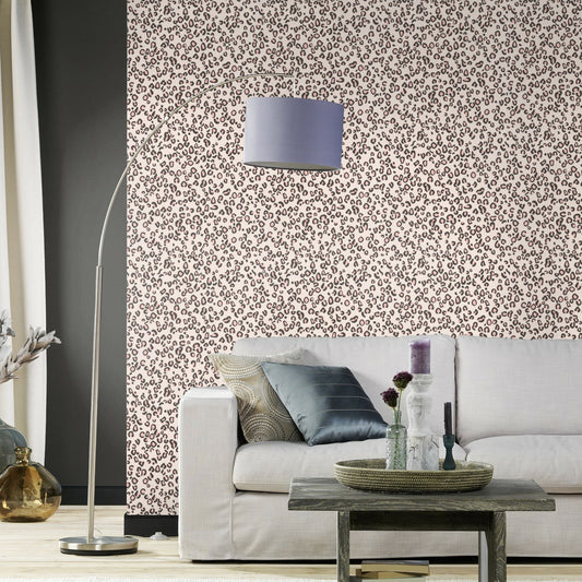 Rasch Damisa Blush Leopard Print Wallpaper, 20.5-in by 33-ft