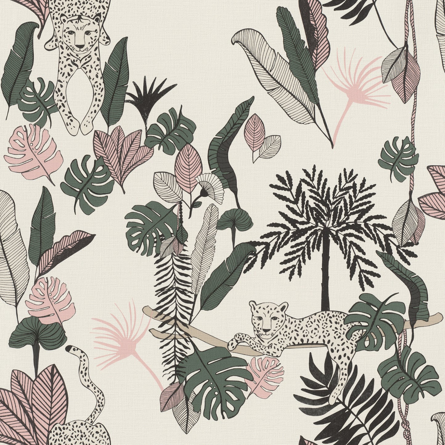 Rasch Tadoba Pink Jaguar Grove Wallpaper, 20.5-in by 33-ft