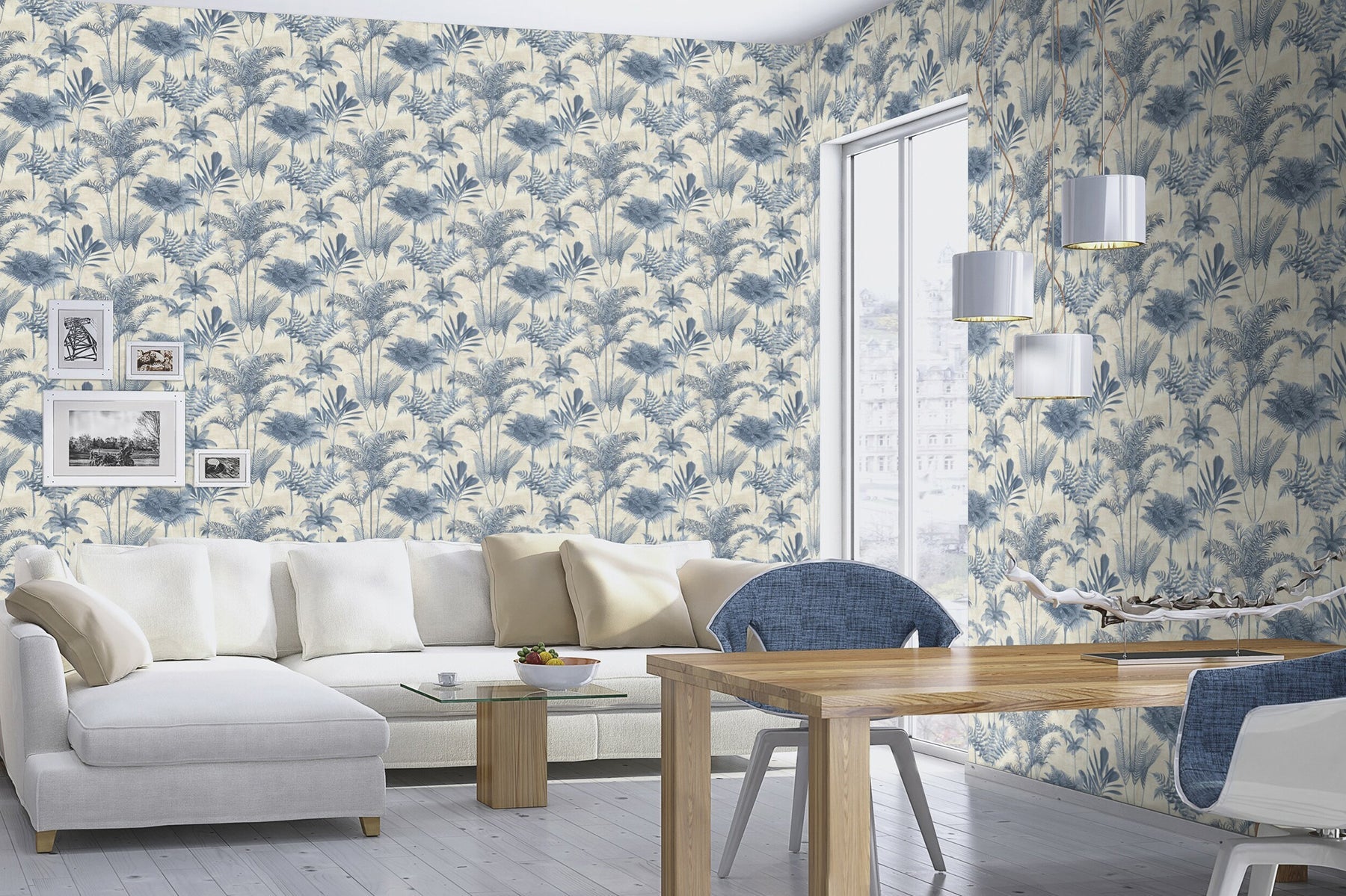 Rasch Kinabalu Blue Rainforest Wallpaper, 20.9-in by 33-ft