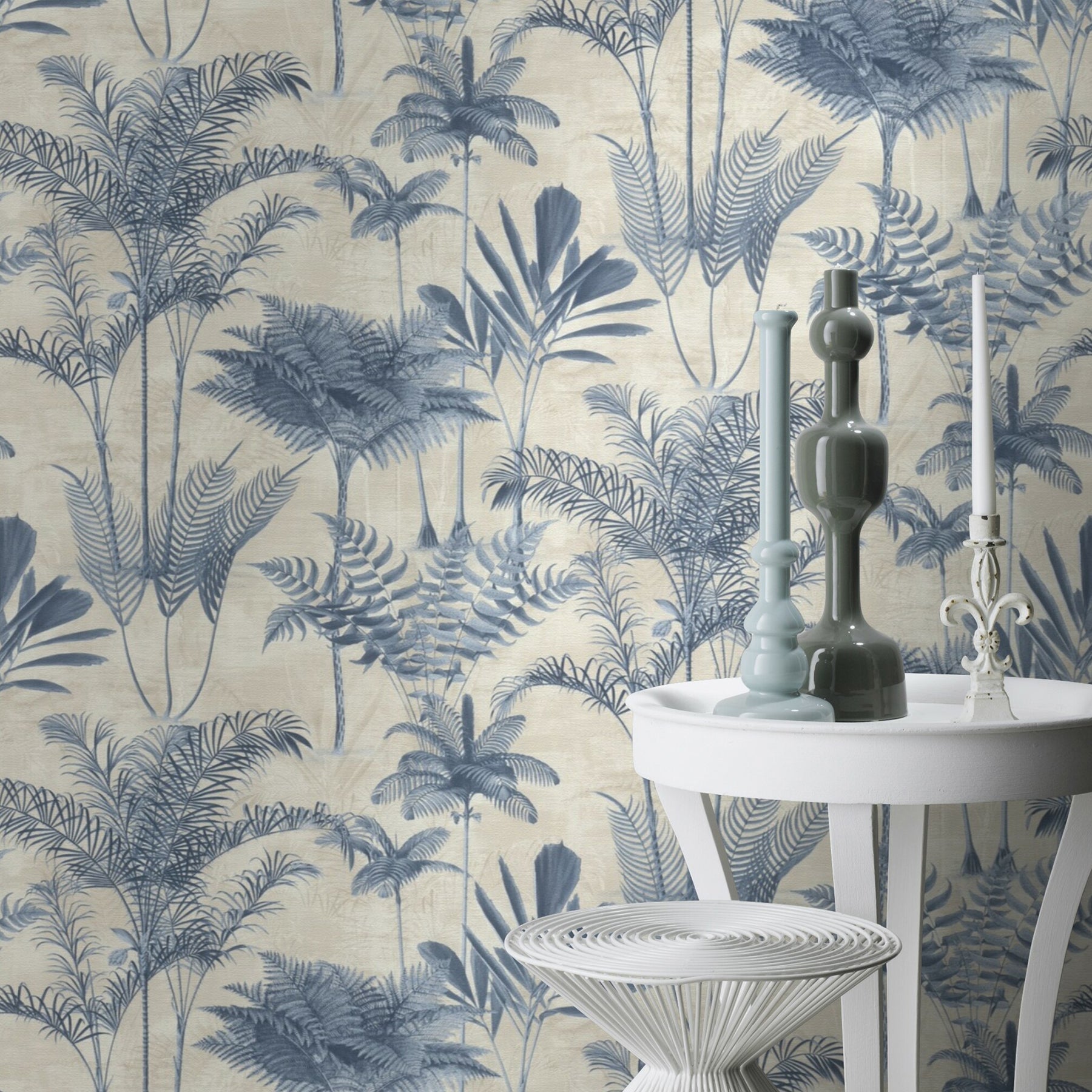 Rasch Kinabalu Blue Rainforest Wallpaper, 20.9-in by 33-ft