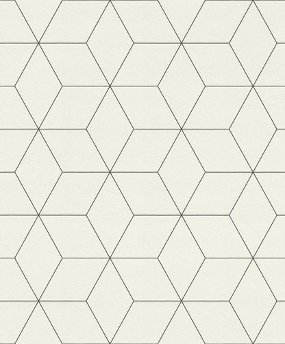 Rasch Lloyd Off White Geometric Wallpaper, 20.5-in by 33-ft