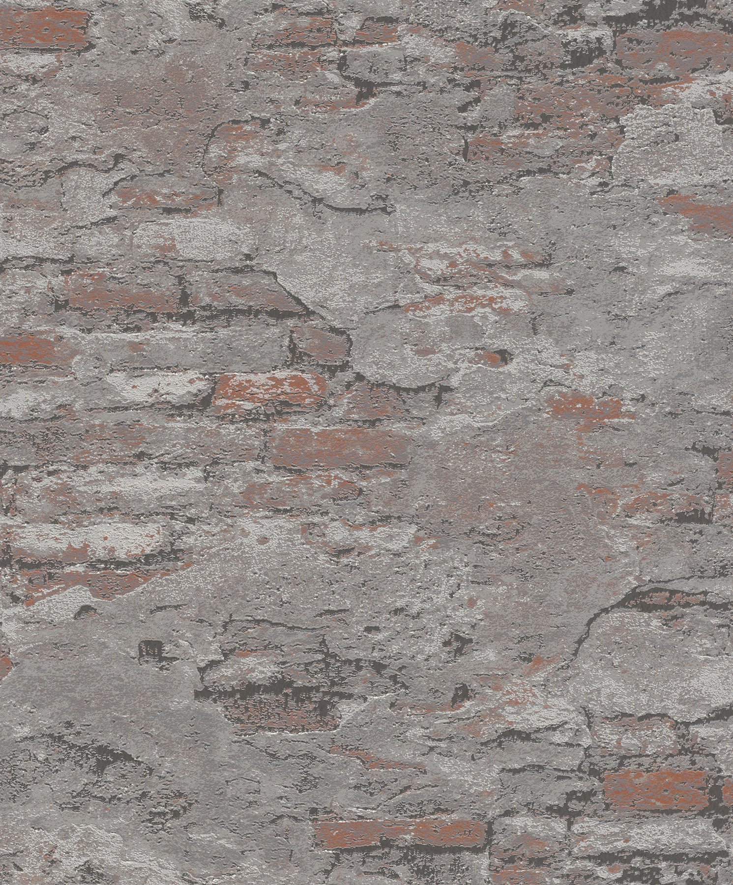 Rasch Templier Grey Distressed Brick Wallpaper, 20.5-in by 33-ft