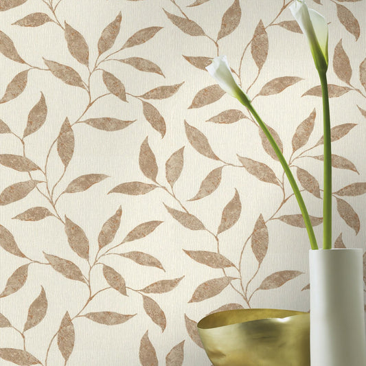 Rasch Amble Cream Vine Wallpaper, 20.9-in by 33-ft