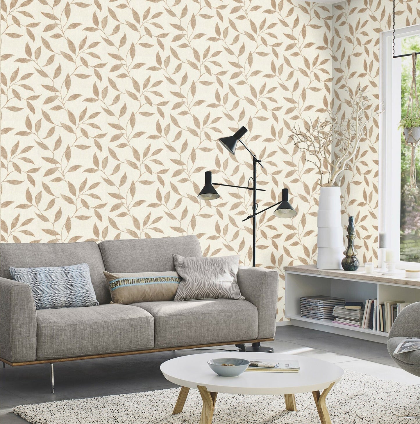 Rasch Amble Cream Vine Wallpaper, 20.9-in by 33-ft