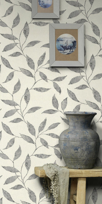 Rasch Amble Light Grey Vine Wallpaper, 20.9-in by 33-ft