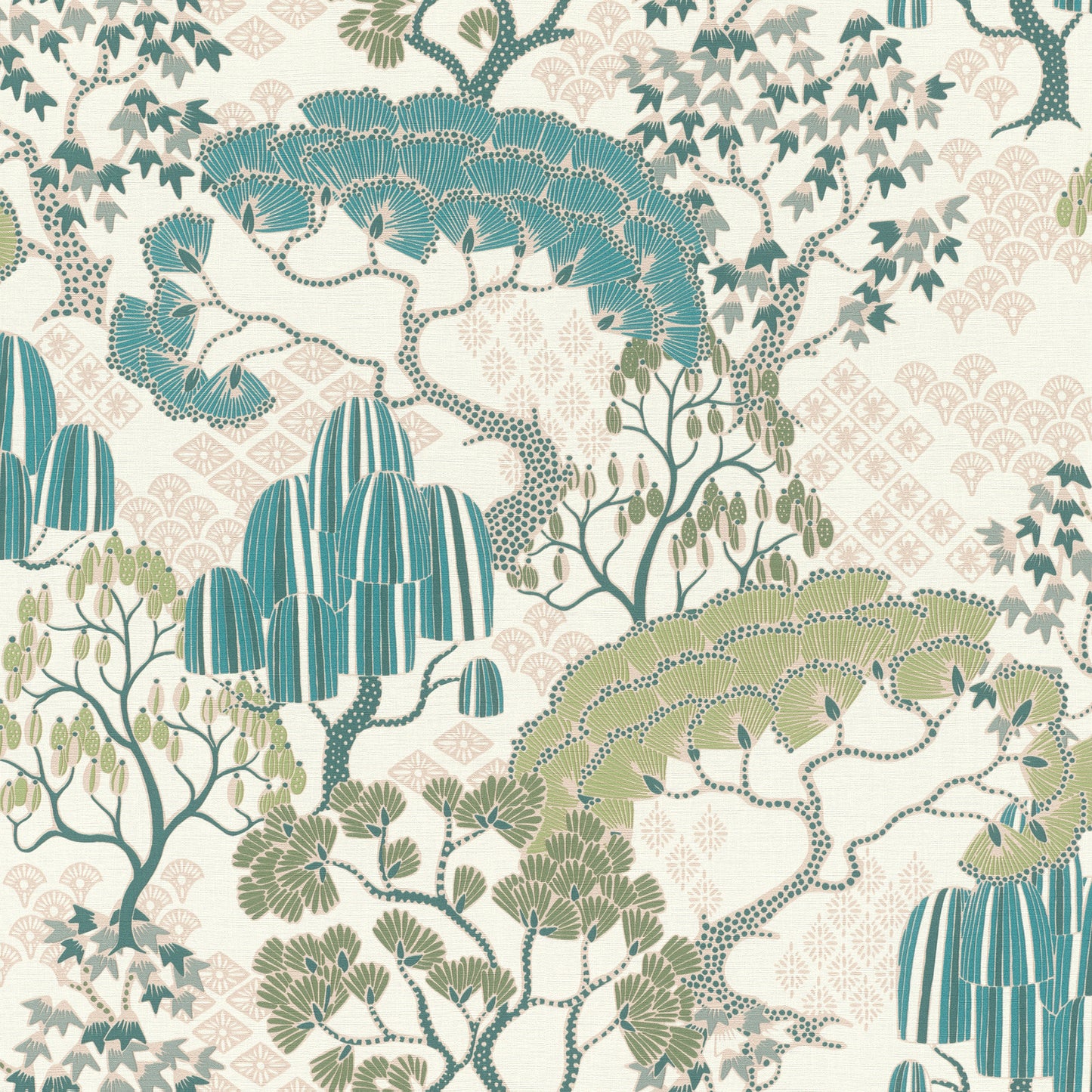 Rasch Chiaki Pastel Bonsai Dreams Wallpaper, 20.9-in by 33-ft