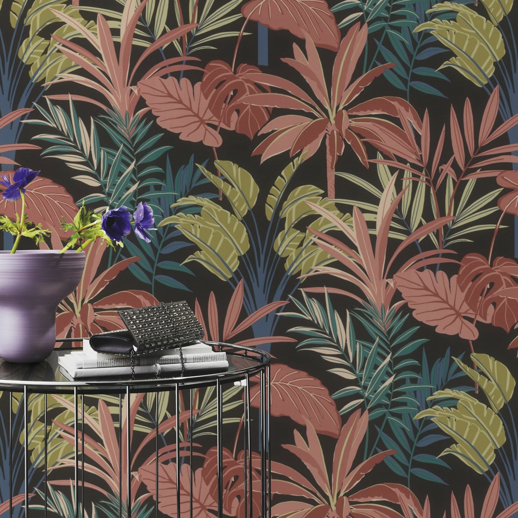 Rasch Rudyard Pink Tropical Flora Wallpaper, 20.9-in by 33-ft