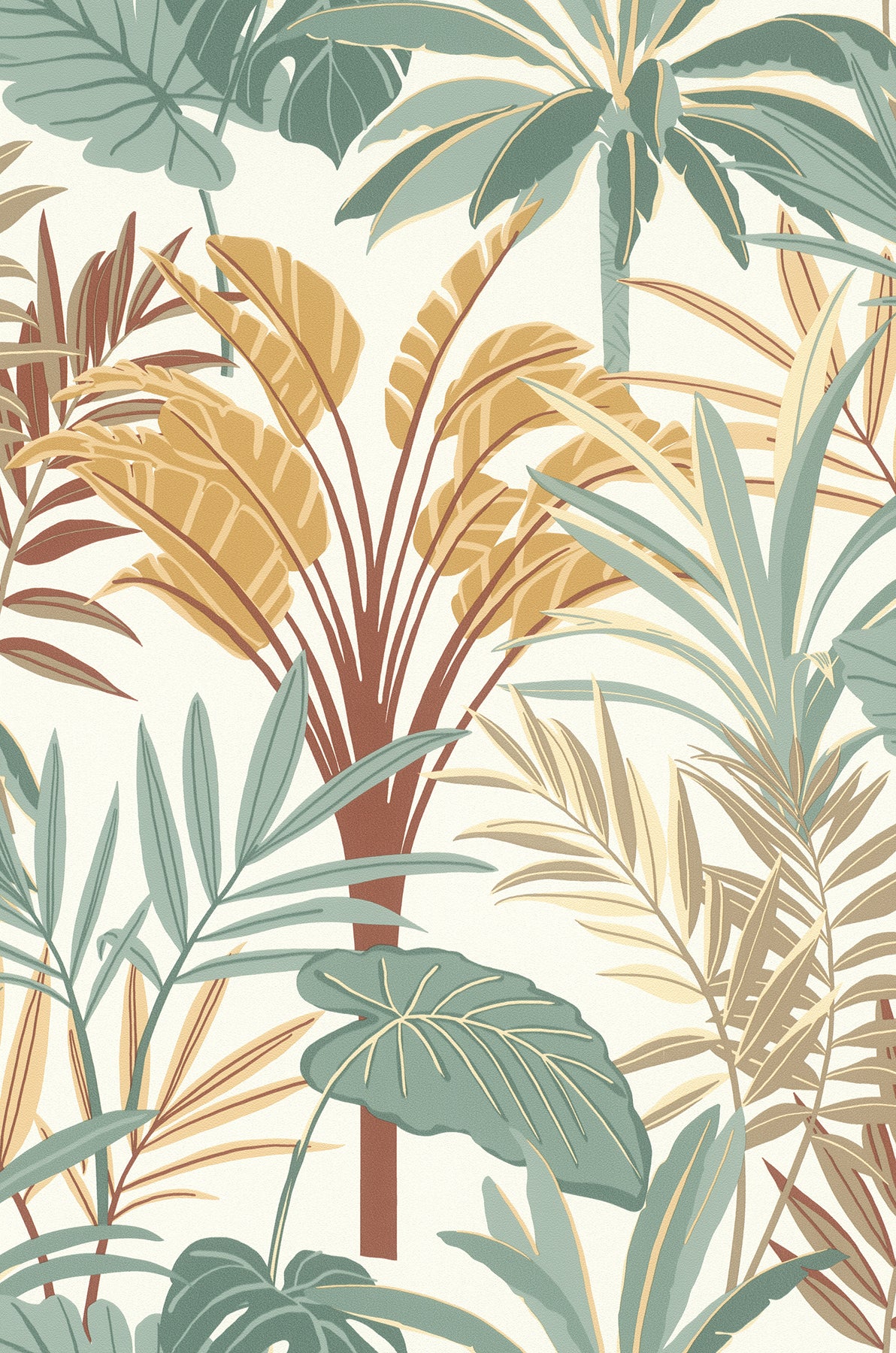 Rasch Rudyard Apricot Tropical Flora Wallpaper, 20.9-in by 33-ft