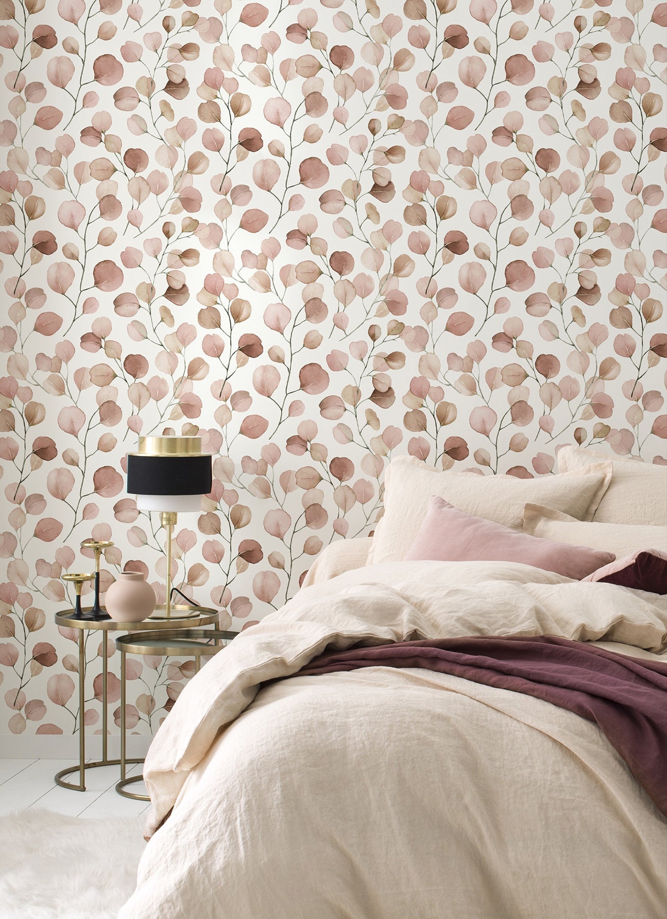 Rasch Elaina Blush Watercolor Boughs Wallpaper, 20.9-in by 33-ft