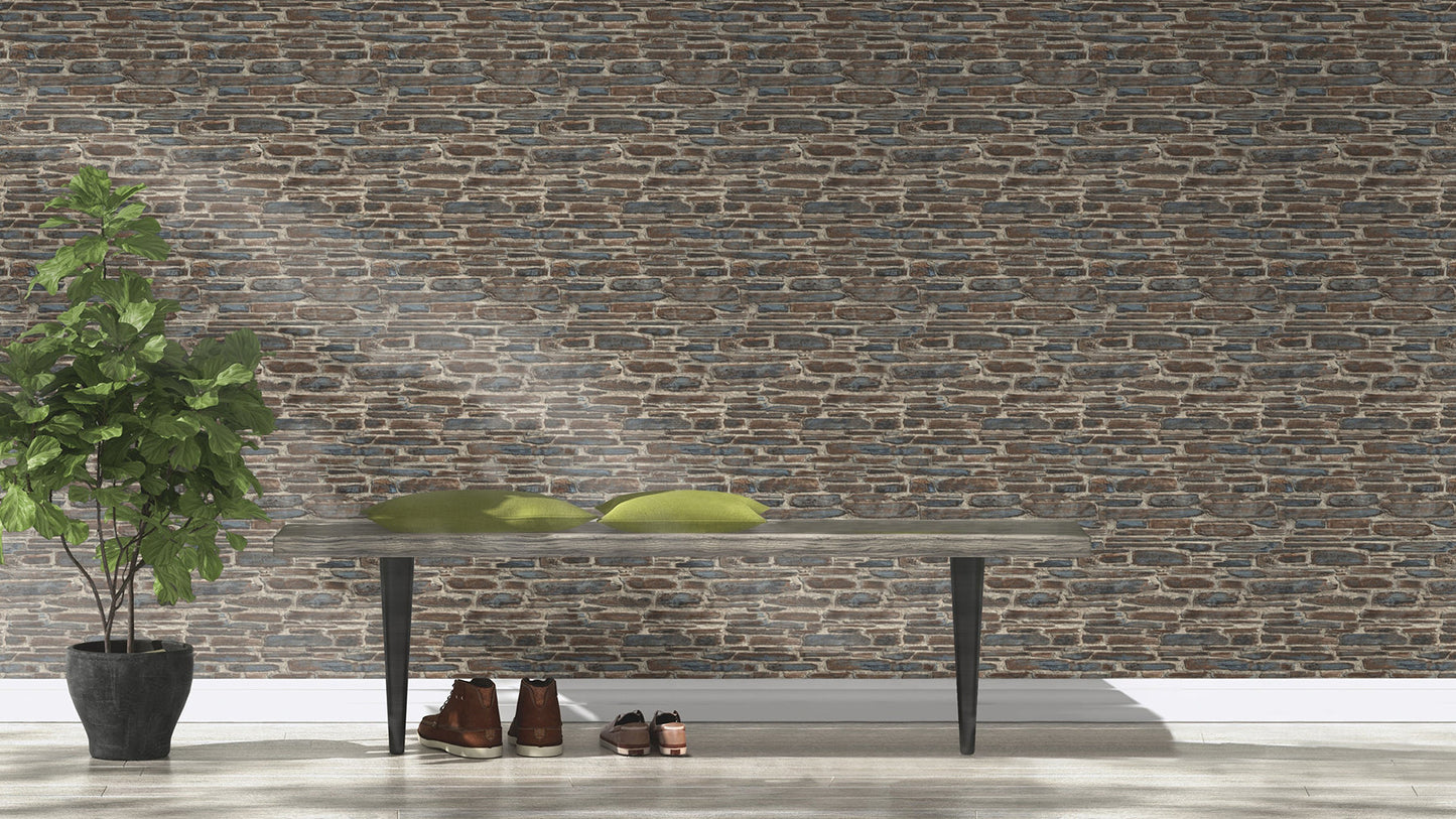 Rasch Cassandre Grey Stone Wallpaper, 20.5-in by 33-ft