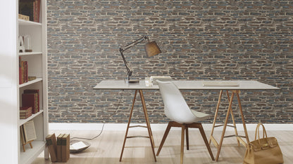 Rasch Cassandre Grey Stone Wallpaper, 20.5-in by 33-ft