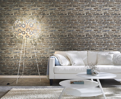 Rasch Cassandre Grey Stone Wallpaper, 20.5-in by 33-ft