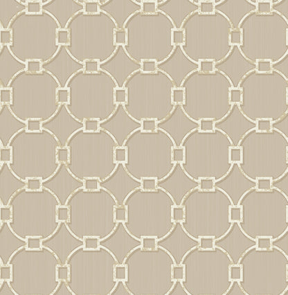 Brewster Charlemagne Links Pewter Trellis Wallpaper, 20.5-in by 33-ft