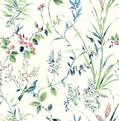 Brewster Mariko Green Botanical Wallpaper, 20.5-in by 33-ft