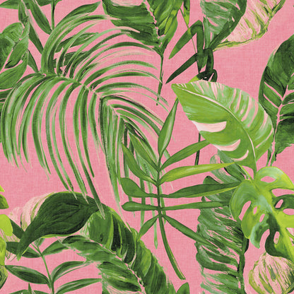 ohpopsi Grover Pink Palmera Wallpaper, 19.7-in by 33-ft