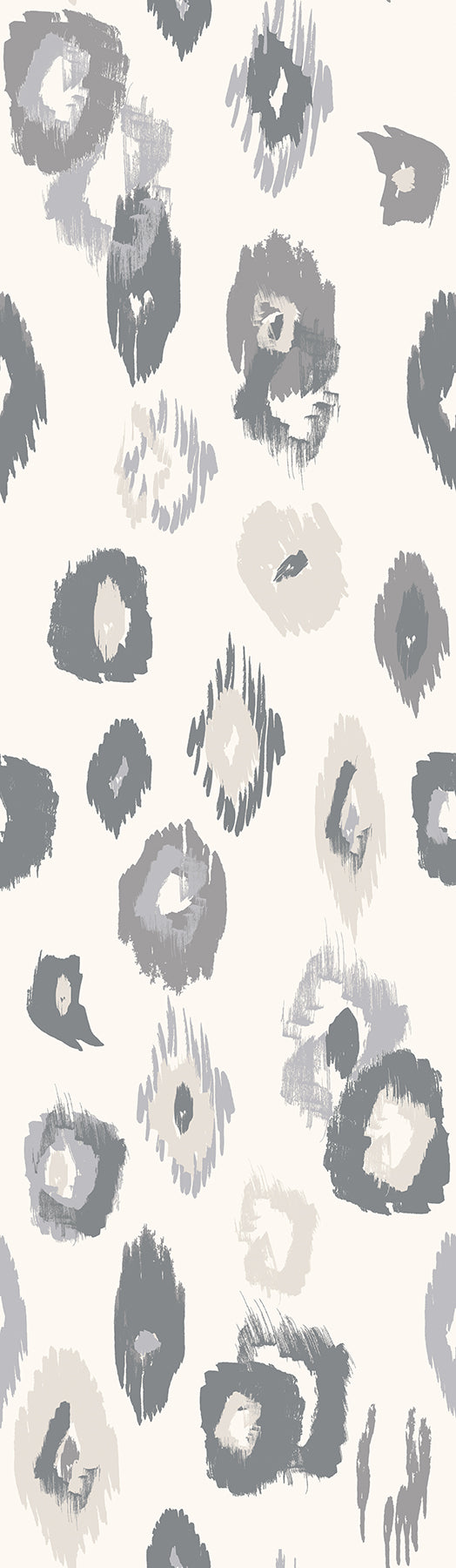 ohpopsi Amara Light Grey Animal Ikat Wallpaper, 19.7-in by 33-ft