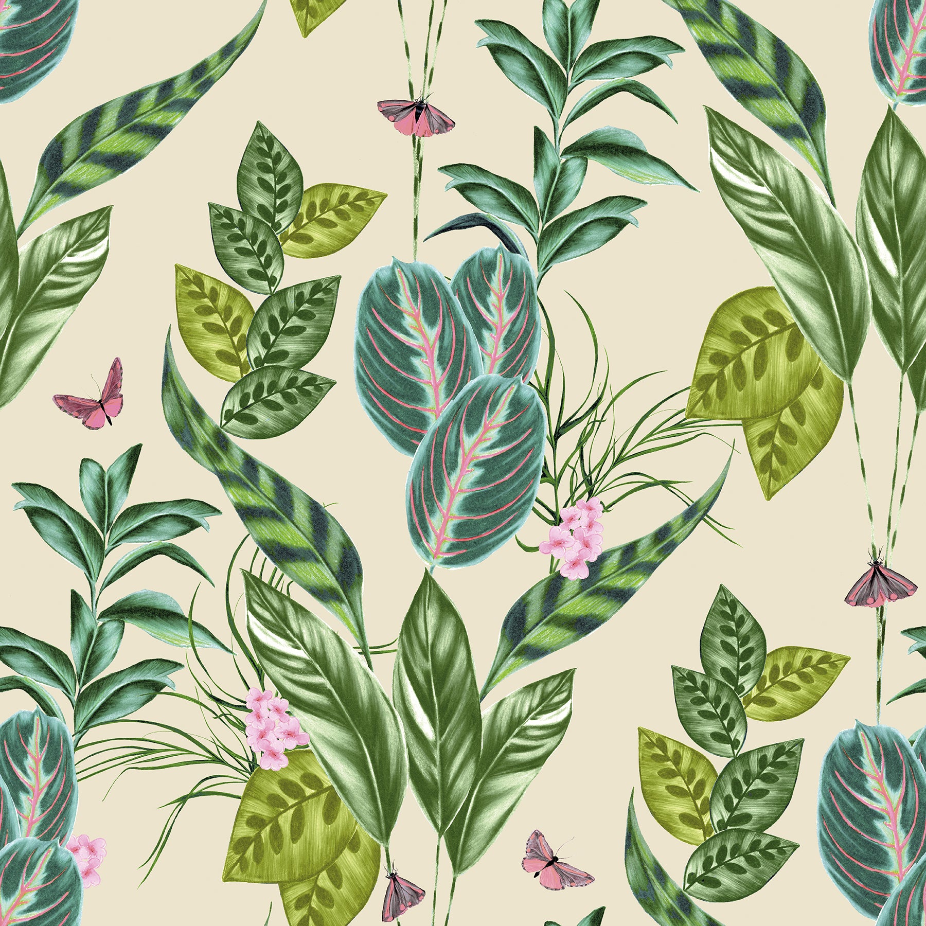 ohpopsi Spirit Green Tropical Foliage Wallpaper, 19.7-in by 33-ft