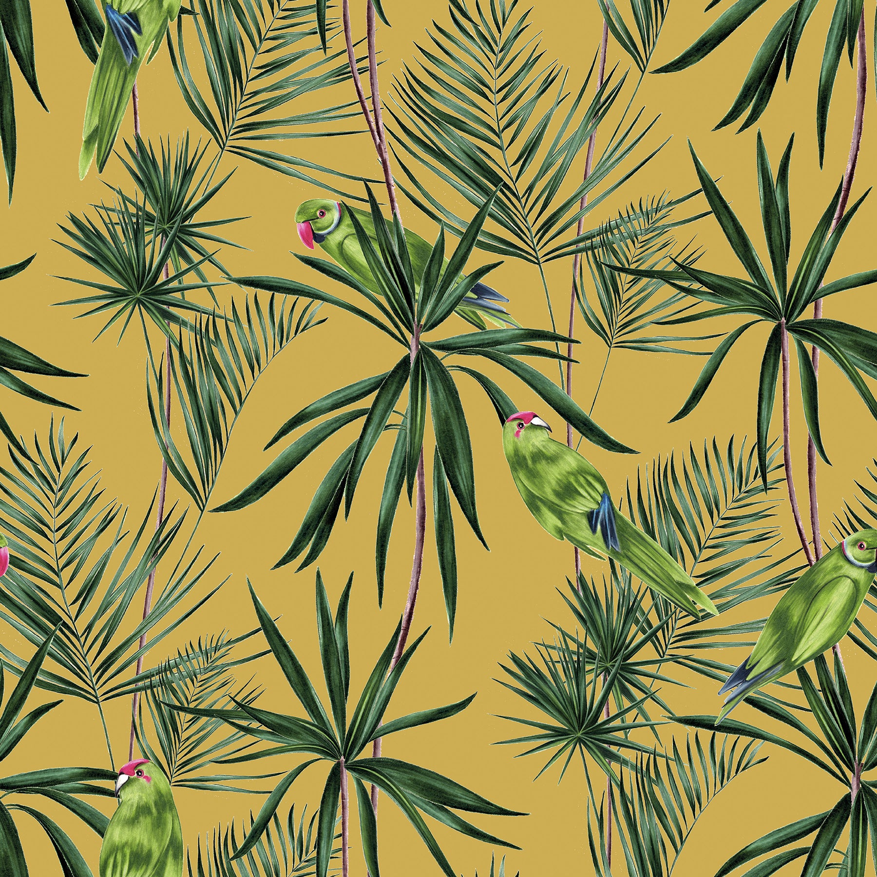 ohpopsi Pebbles Mustard Paradise Wallpaper, 19.7-in by 33-ft