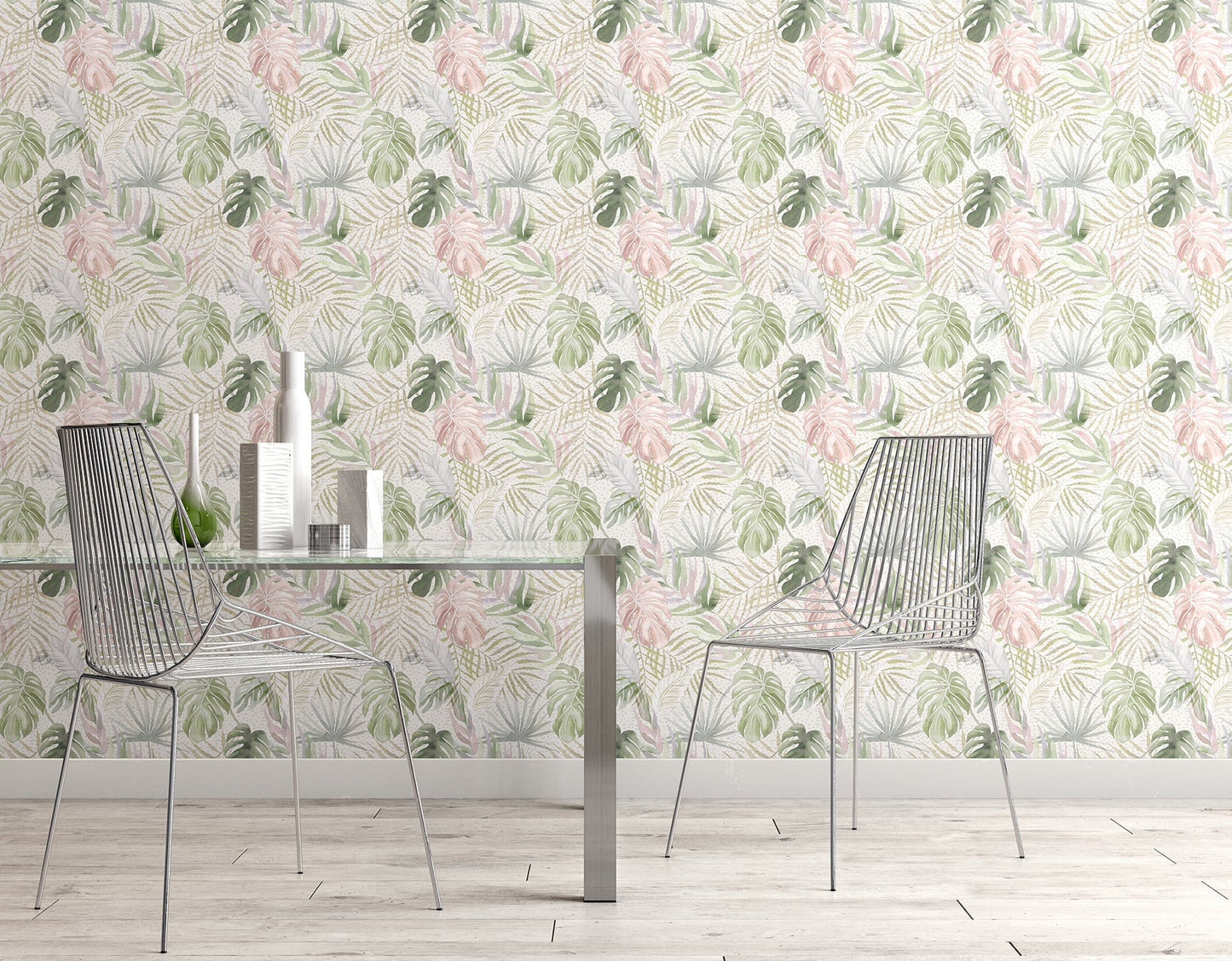 ohpopsi Lana Sage Tropica Wallpaper, 19.7-in by 33-ft