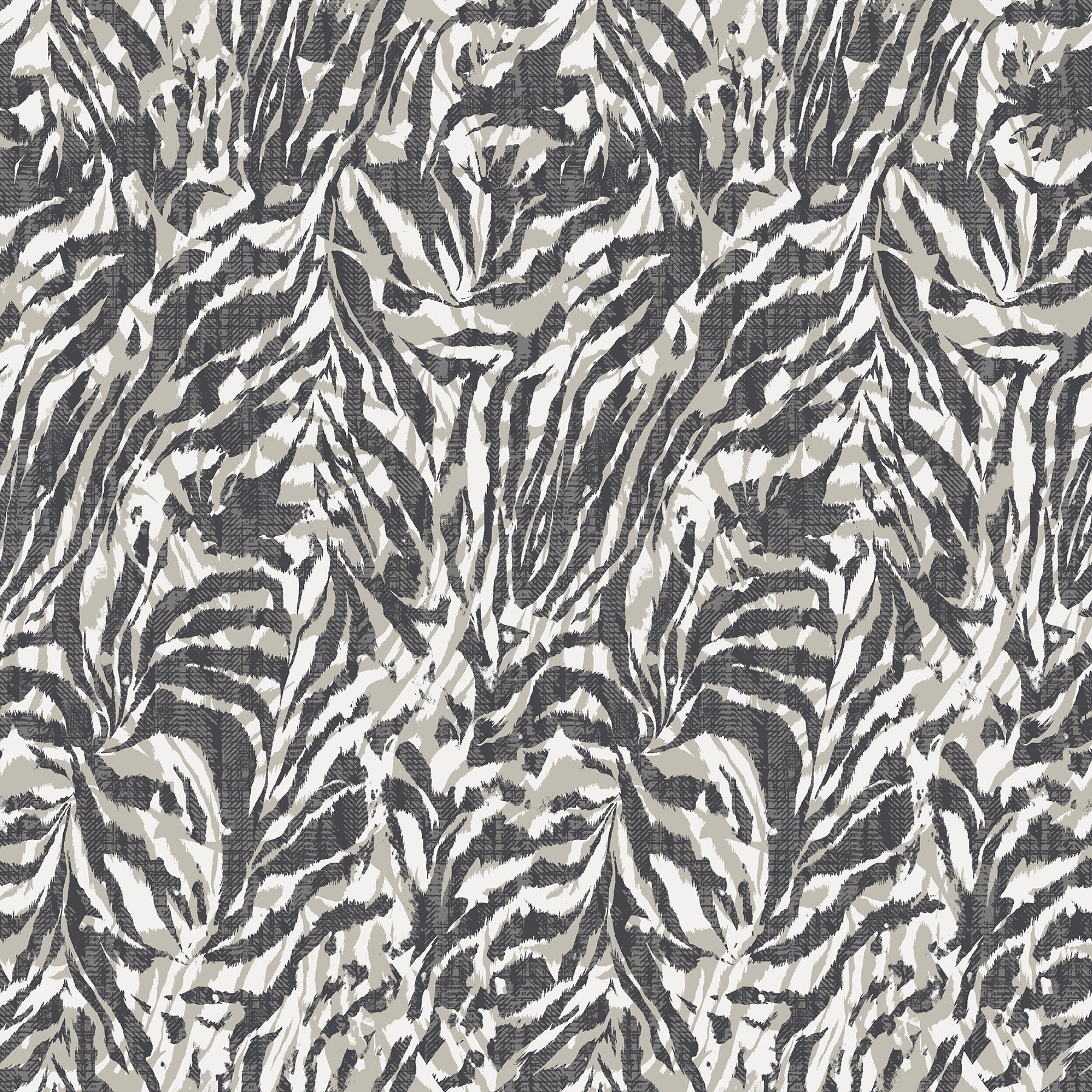 ohpopsi Davy Charcoal Zebra Wallpaper, 19.7-in by 33-ft