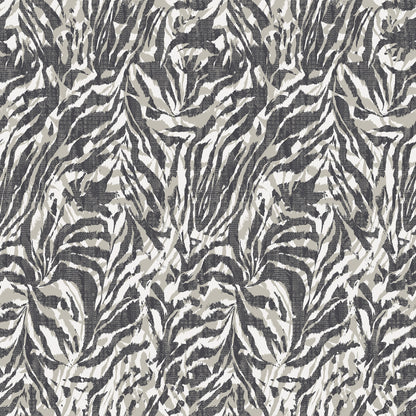 ohpopsi Davy Charcoal Zebra Wallpaper, 19.7-in by 33-ft